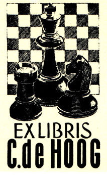 Два экслибриса голландских шахматных библиофилов: по эскизу П. Манта.