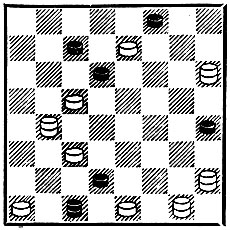 14. 'Шахматное обозрение', 1901. II приз. Запереть дамку